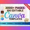 100 قالب مخطط قابل للتعديل من CANVA لـ KDP Interior، والمجلات، والمخطط الرقمي
